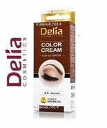 DELIA HENNA CREAM Eyebrow Professional Colour Tint Kit Set Brown 15ml - £3.67 GBP