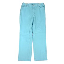 Vintage 90s TALBOTS Women&#39;s 16 Turquoise Stretch Denim Jeans Straight Leg Y2K - £22.70 GBP