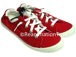 Time &amp; Tru Womens Scrunch Back Sneakers Red Slip On Shoes Memory Foam Si... - £10.20 GBP