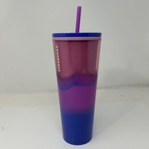 Starbucks Summer 2020 Color Wave 24oz Venti Cold Tumbler Pink Purple Blue Used - £10.22 GBP