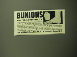 1949 Dr. Scholl&#39;s Bunion Reducer Advertisement - doctor&#39;s fast relief - $18.49