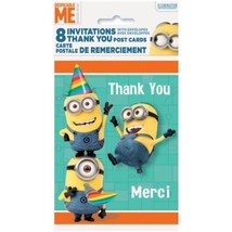 Despicable Me Minions 8 Ct Invitations and Thank You Notes - £3.69 GBP