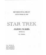 STAR TREK: JOURNEY TO BABEL by D.C. Fontana 1967 repro TV series script - $21.99