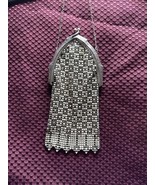 Edwardian Era WHITING &amp; DAVIS MESH PURSE, Flat Armor Enameled Black And ... - $238.50 CAD