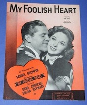 SUSAN HAYWARD DANA ANDREWS SHEET MUSIC VINTAGE 1949 MY FOOLISH HEART 949 - $14.99