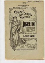 Lohengrin Libretto Richard Wagner Chicago Civic Opera Company Fred Rullman  - £11.67 GBP