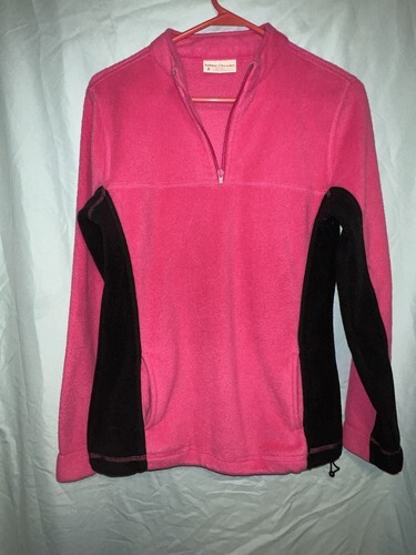 Bobbie Brooks Pullover With 1/4 Zipper Pink With Black Women’s SM (6) Item image 3