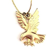 Vintage 14k Gold Electroplated Eagle Pendant Necklace - £14.20 GBP
