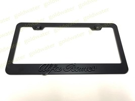 3D Black ALFA ROMEO Emblem Black Powder Coated Metal Steel License Plate... - $23.40