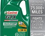 Castrol GTX High Mileage 5W-30 Synthetic Blend Motor Oil, 5 Quarts - £30.43 GBP
