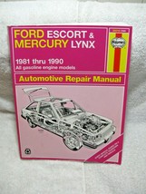 Ford Escort &amp; Mercury Lynx 1981-1990 All Gas Engine Models Haynes #36016 Manual! - £13.33 GBP