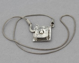 HTF Vintage Silpada Didae Sterling Silver Pearl Front Hook Chain Necklace N0488 - £55.94 GBP