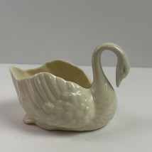 Vintage LENOX Ivory Swan Trinket Dish Figurine Mini White Candy Bowl MCM 4” - £13.10 GBP