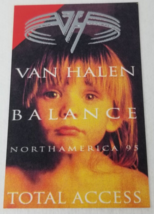 Van Halen Balance North America 1995 Total Access Pass Card Unused - £14.84 GBP