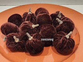 12PC Fall Thanksgiving Mini Velvet Pumpkins Gourds 2&quot; Bowl Filler Crafts - £14.23 GBP