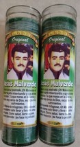 2X JESUS MALVERDE VELADORAS DE VIDRIO - 2 VELADORAS / 2 CANDLES - ENVIO ... - £17.57 GBP