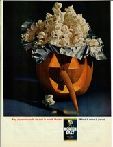 1963 Morton Salt Vintage Print Ad Popcorn Worth it&#39;s Salt is Worth Morton - £10.05 GBP