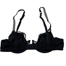 Monoprix Femme H3303 Underwire Bra 90B Black Polka Dot Lace - $19.20