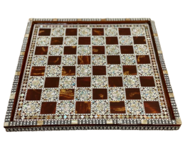 Handmade Wooden Chess Board, Wood Chess Board, Game Board, Mother of Pea... - $143.55