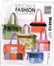 McCall&#39;s 4610 Tote Bags Various Sizes Fashion Accessories Crafts UNCUT FF - £9.96 GBP