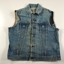 Vintage Levis Jeans Gilet Uomo Grande Blu Affliggere Thrashed Tagliati D... - $139.88