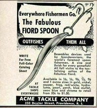 1958 Print Ad Fabulous Fiord Spoon Fishing Lures Acme Tackle Providence,RI - $8.72