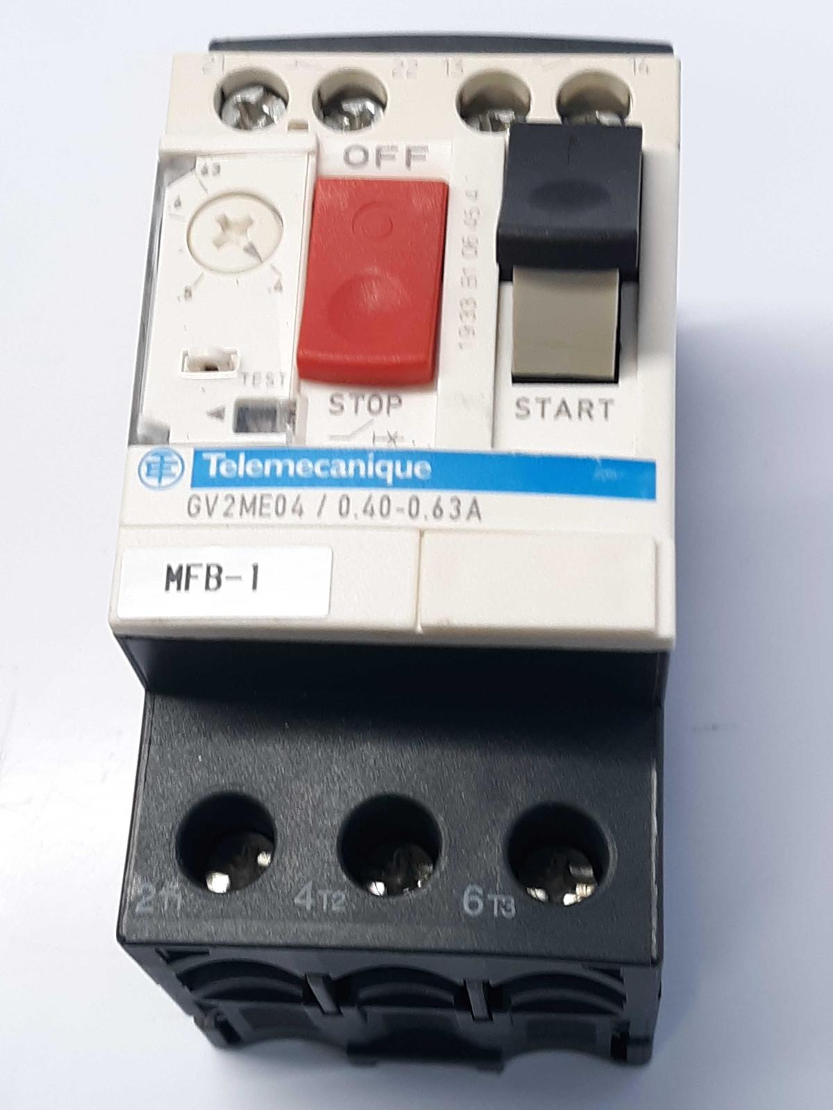 Telemecanique GV2MEO4/0.40-0.63A  Manual Motor Starter 0.4 - 0.63A  - $8.99