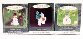 ORIGINAL Vintage Lot of (3) Hallmark Holiday Flurries Christmas Ornaments - £38.83 GBP