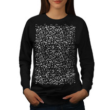 Wellcoda Music Note Fashion Womens Sweatshirt, Audio Casual Pullover Jumper - £23.47 GBP+