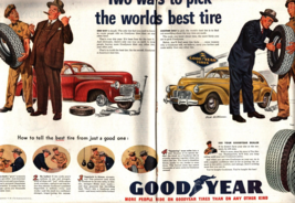 1946 GOODYEAR TIRES 2 Page Print Ad Original Vintage 20.5&quot; x 14&quot; Full Co... - £20.81 GBP