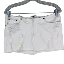 Carmar Jean Skirt White Shredded Destructed Denim 27 Pockets - £19.55 GBP