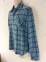Billabong Mens M Blue Plaid Hiking Camp Button Front Indian Cotton Flannel Shirt - £11.73 GBP