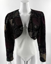 VTG Paquette Too Womens Velvet Bolero Jacket Size 8 Black Colorful Embro... - $641.35 MXN