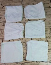 6 VTG Linen Napkin Set Damask Floral Light Green Blue Shabby Chic Retro Summer - £19.32 GBP