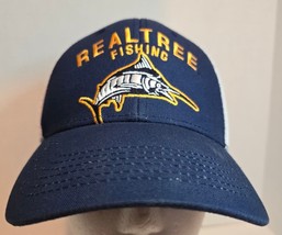 Realtree Fishing Mesh Adjustable Snapback Hat Adjustable Blue White - £11.41 GBP