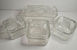 Federal 4 Piece Set of Refrigerator Dishes Fruit Pattern - £50.90 GBP