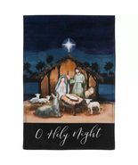 O Holy Night Nativity Christmas Garden Flag-2 Sided Message, 12&quot; x 18&quot; - $14.07 CAD