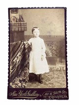 Cabinet Card New York Gallery Girl Child Photo High Society 1880-1890 Ephemera - £13.26 GBP