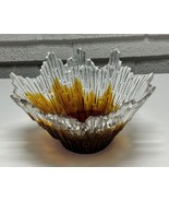 Humppila Revontulet Northern Lights Amber Clear Art Glass Bowl Tauno Wir... - £36.12 GBP