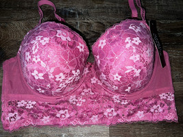 Adored by Adore Me ~ Womens Long Line Bra Pink Underwire Payal ~ 38C - £13.76 GBP