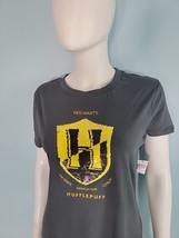 Hogwarts Womens Hufflepuff Size Medium  Harry Potter Sequin Shirt Wizarding Worl - £20.76 GBP