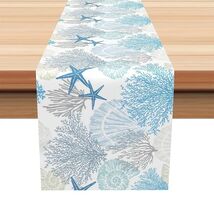 Coastal Decor Ocean-Inspired Design Table Runner - 72" x 12" - Corals, S... - $24.21