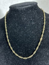 Vintage Crown TRIFARI Rope Chain Necklace 16” Normal Wear 4.6 Grams Gold Tone - £8.92 GBP