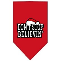 Mirage Pet Products Red Large Don&#39;t Stop Believin&#39; Screen Print Dog Bandana - £13.27 GBP