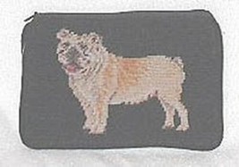 Needlepoint BULLDOG Dog Cosmetic Bag Zippered Pouch...Reduced Price - £9.90 GBP