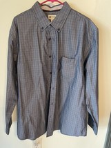 Haggar Men&#39;s Blue Plaid Button Down Dress Shirt, Size XL - £11.95 GBP