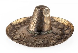 Mexico Sombrero Vintage Hammered Sterling Silver Ashtray - £114.57 GBP