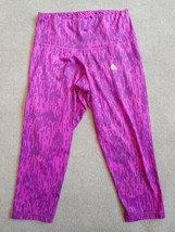 Adidas Climalite Capri Cropped Legging Pants Womens Size S Pink Geometric Stretc - £17.49 GBP