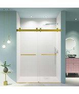 Frameless Shower Door: 56-60&quot;W x 76&quot;H Brushed Gold - $1,111.93 CAD