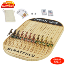 Horse Race Board Game Racing Game Thickened Solid Wood With 11 Luxurious Durable - £58.22 GBP